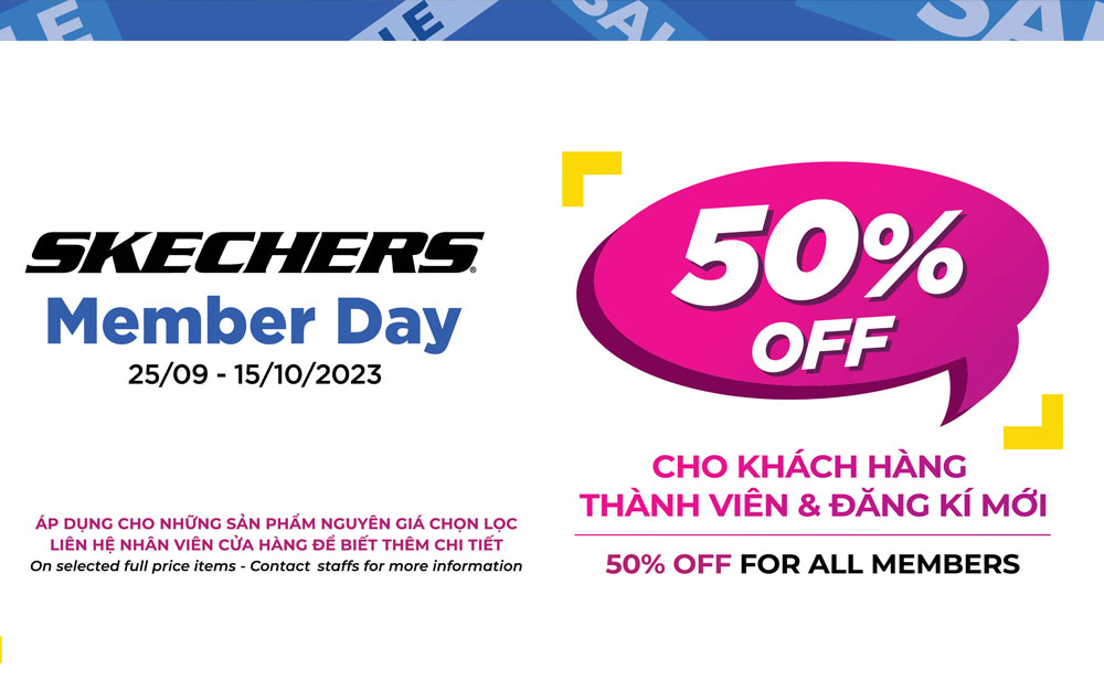 Skechers Member Day – Ưu đãi khủng tới 50%